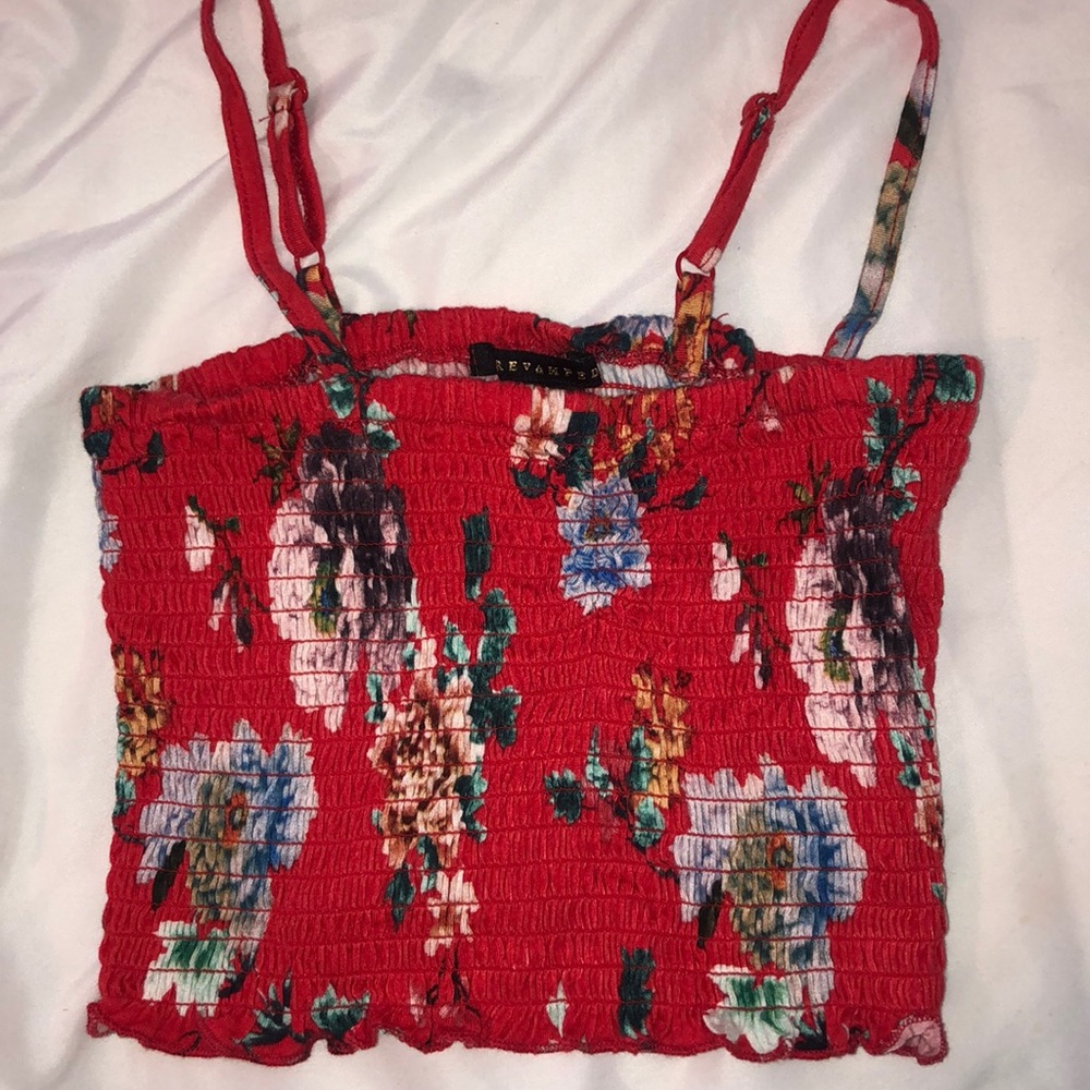 floral cropped tank